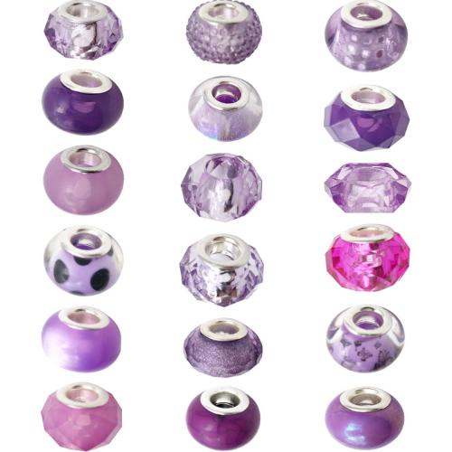Perles European en résine, Placage, DIY & styles différents pour le choix, violet, Vendu par PC[