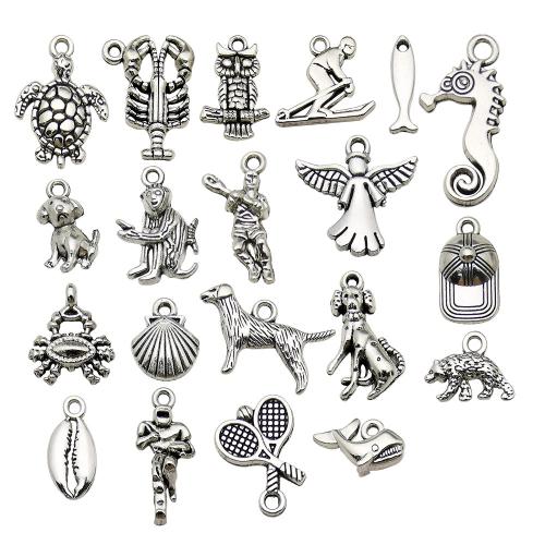 Zinc Alloy Animal Pendants, antique silver color plated, DIY 