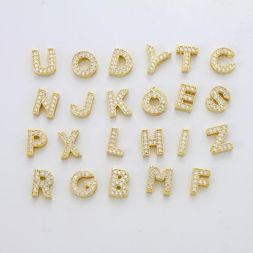 手紙真鍮のペンダント, 銅, アルファベット文字, メッキ, DIY & マイクロパヴェジルコニア, ゴールド 売り手 パソコン