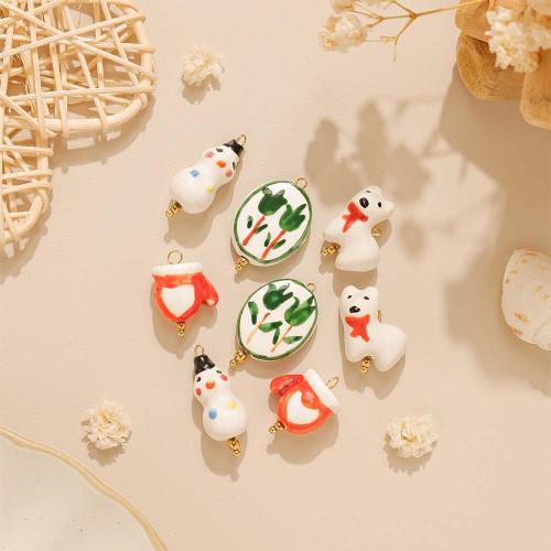 Polymer Ton Schmuck Anhänger, 304 Edelstahl, mit Polymer Ton, plattiert, Weihnachts-Design & DIY, keine, 10PCs/Tasche, verkauft von Tasche