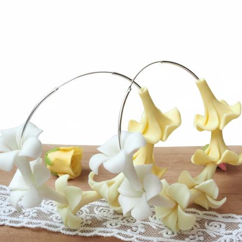 Flower Polymer Clay Beads, DIY 22mm [