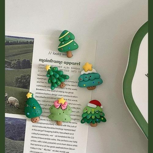 Resina sintética Imán de nevera, Diseño de Navidad & Bricolaje, color mixto, 22x23mm, Vendido por Set