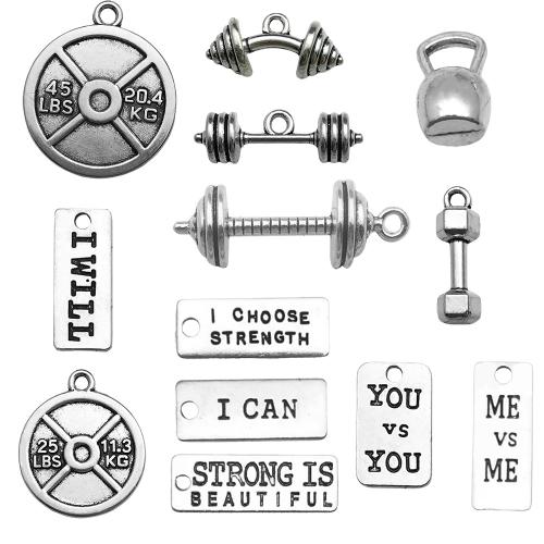 Bijoux pendentifs en Zinc alliage , alliage de zinc, Plaqué de couleur d'argent, DIY & styles différents pour le choix, Vendu par PC