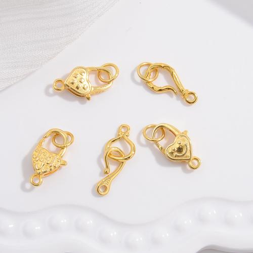 Sterling Silver Clasp Findings, 925 Sterling Silver, gold color plated, DIY 