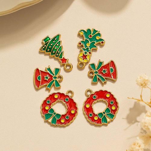 Enamel Stainless Steel Pendant, 304 Stainless Steel, gold color plated, Christmas Design & DIY 