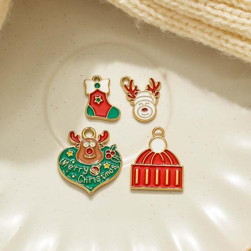 Enamel Stainless Steel Pendant, 304 Stainless Steel, gold color plated, Christmas Design & DIY 