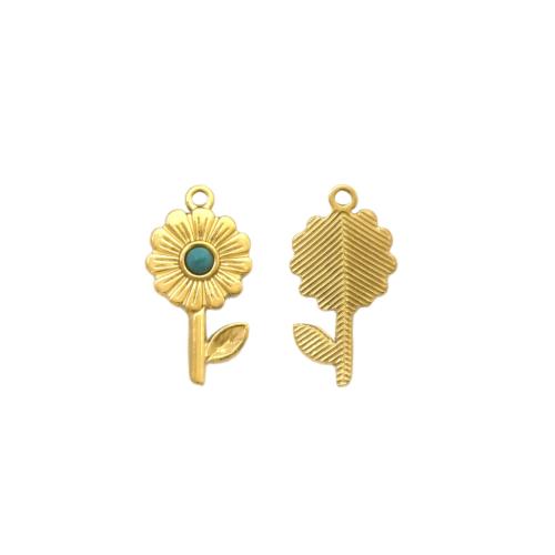 Gemstone Jewelry Pendant, 304 Stainless Steel, with Natural Stone, plated, DIY 