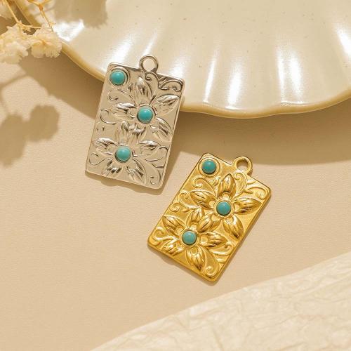 Gemstone Jewelry Pendant, 304 Stainless Steel, with Natural Stone, plated, DIY 