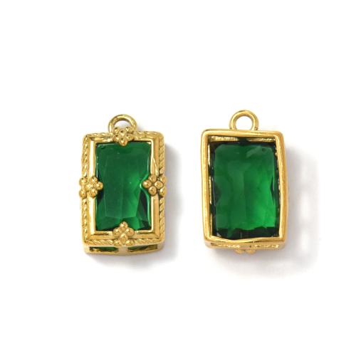 Pendentifs bijoux en cristal, Acier inoxydable 304, avec cristal, Placage de couleur d'or, DIY, couleurs mélangées Vendu par sac