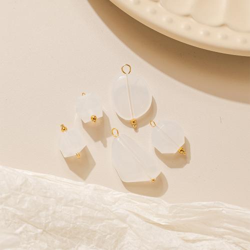 Acrylic Jewelry Pendant, 304 Stainless Steel, with Acrylic, gold color plated, DIY, mixed colors 