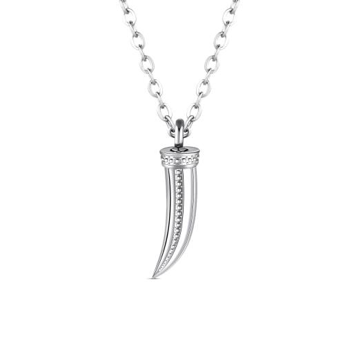 Cinéraire Casket Pendentif, Acier inoxydable 304, Dent de loup, Placage de couleur argentée, DIY, argent cm, Vendu par PC