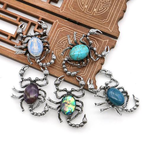 Broche de pierre  pierres précieuses, pierre gemme, avec alliage de zinc, scorpion, Placage, différents matériaux pour le choix & unisexe Vendu par PC
