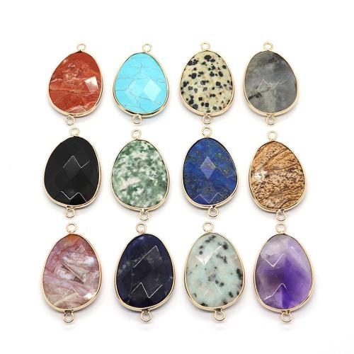 Connecteur de pierre gemme, avec laiton, Irrégulière, DIY & différents matériaux pour le choix & facettes Vendu par PC