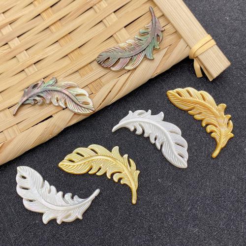 Natürlichen Muschel -Anhänger, Flügelform, plattiert, DIY, keine, 34x14mm, verkauft von PC