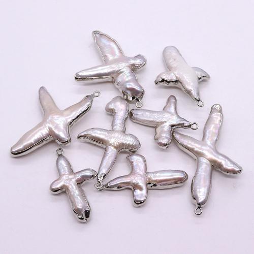 Pendentifs perlières d'eau douce, perle d'eau douce cultivée, croix, DIY, pendant size 22x37- Vendu par PC