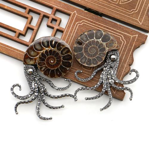 Цинкового сплава оболочки подвески, Ракушка, с цинковый сплав, осьминог, Другое покрытие, DIY & разные стили для выбора продается PC