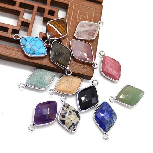 Gemstone Brass Pendants, with Brass, Rhombus, DIY & faceted 