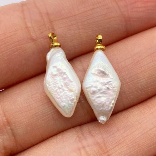 Pendentifs perlières d'eau douce, perle d'eau douce cultivée, avec alliage de zinc, poli, DIY & styles différents pour le choix, pendant size 10-15mm, Vendu par PC