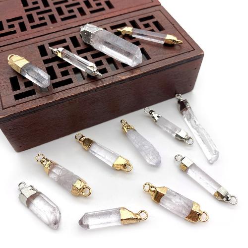 Colgantes de Cuarzo Natural, cuarzo claro, con aleación de zinc, Irregular, Bricolaje & diferentes estilos para la opción, pendant size 10x23-5x43mm, Vendido por UD