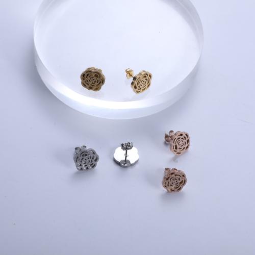 Серьги из нержавеющей стали, Нержавеющая сталь 304, Роуз, Другое покрытие, ювелирные изделия моды, Много цветов для выбора, продается Пара