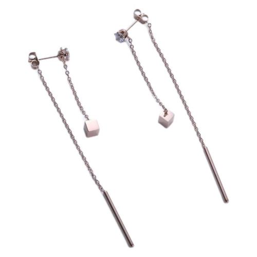 Boucle d'oreille goutte inox, Acier inoxydable 304, Placage, bijoux de mode & avec strass, plus de couleurs à choisir, Vendu par paire