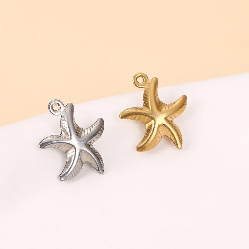 Pendentifs d'animaux en acier inoxydable , Acier inoxydable 304, étoile de mer, Placage, DIY, plus de couleurs à choisir, Vendu par PC