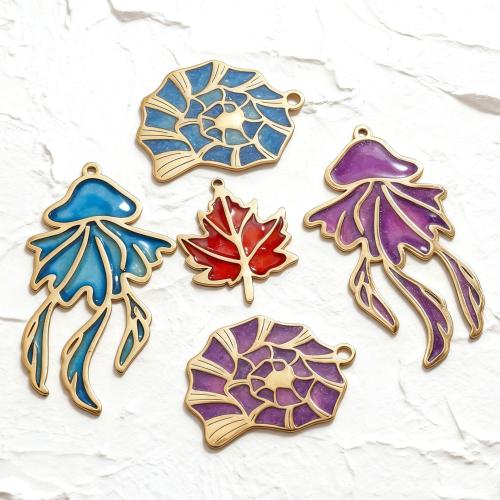 Enamel Stainless Steel Pendant, 304 Stainless Steel, gold color plated, DIY 