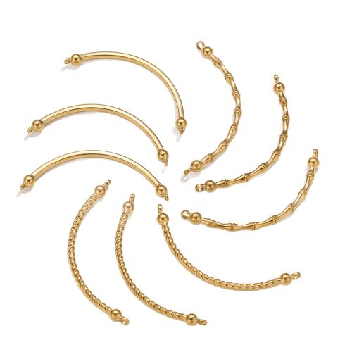 304 Stainless Steel Curved Tube Beads, plated, DIY [