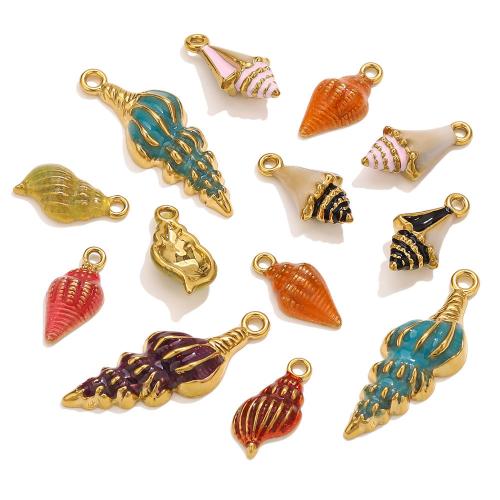 Pendentifs d'animaux en acier inoxydable , Acier inoxydable 304, Placage de couleur d'or, DIY & styles différents pour le choix & émail & avec strass Vendu par sac