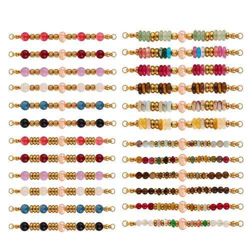 Connecteur de pierre gemme, Acier inoxydable 304, avec pierre gemme, Placage de couleur d'or, DIY & différents matériaux pour le choix, 70mm, Vendu par PC