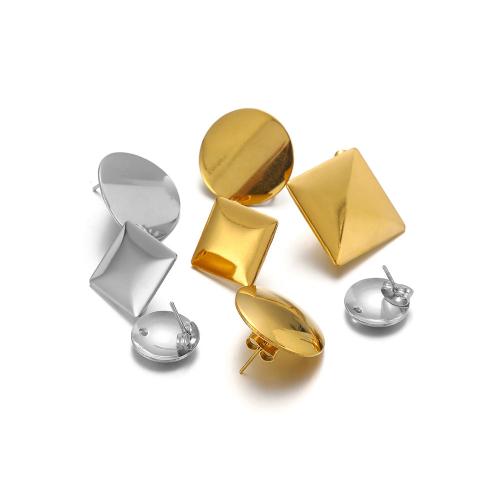 Серьги из нержавеющей стали, Нержавеющая сталь 304, плакирован золотом, ювелирные изделия моды, Много цветов для выбора, 10ПК/сумка, продается сумка