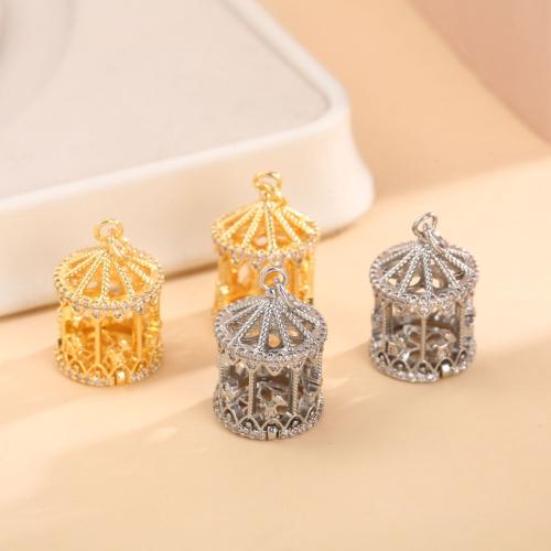 Zirkonia (CZ) Zink Legierung Anhänger, Zinklegierung, goldfarben plattiert, DIY & Micro pave Zirkonia, keine, 14x20mm, verkauft von PC