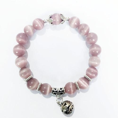 Bracelets Chatoyant, Oeil de chat, avec alliage de zinc, bijoux de mode, plus de couleurs à choisir, 10mm cm, Vendu par PC