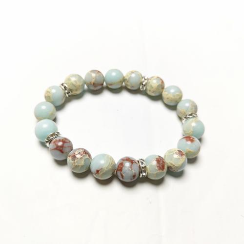 Edelstein Armbänder, Shoushan Stein, mit Zinklegierung, plattiert, Modeschmuck & mit Strass, gemischte Farben, 10mm, Länge:21 cm, verkauft von PC