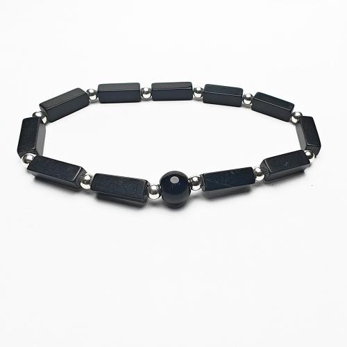 Edelstein Armbänder, Naturstein, mit Zinklegierung, Modeschmuck, gemischte Farben, 4x13mm, Länge:21 cm, verkauft von PC