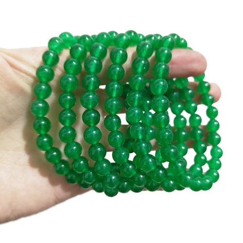Edelstein Armbänder, Grüner Chalcedon, Modeschmuck, grün, Länge:21 cm, verkauft von PC