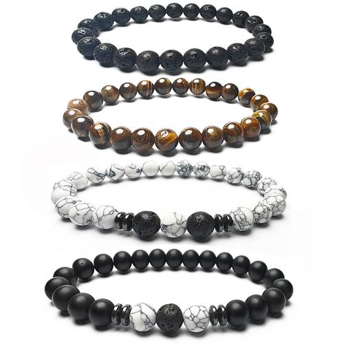 Edelstein Armbänder, Naturstein, Modeschmuck, keine, 8mm, Länge:18.5 cm, verkauft von PC