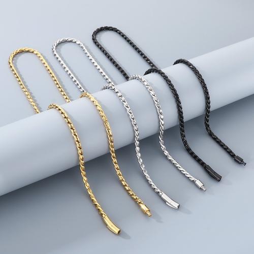 Acier inoxydable 304 collier, Placage, bijoux de mode & pour homme, plus de couleurs à choisir Environ 25.6 pouce, Vendu par PC
