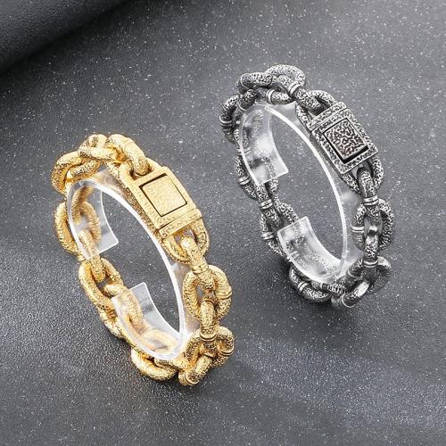 Acier inoxydable 304 bracelet, Placage, le style de punk & pour homme, plus de couleurs à choisir Environ 9 pouce, Vendu par PC
