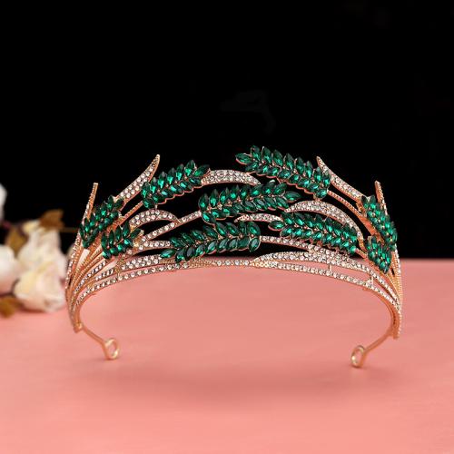 Zinc Alloy Hair Band, Wheat, plated, for woman & with rhinestone 