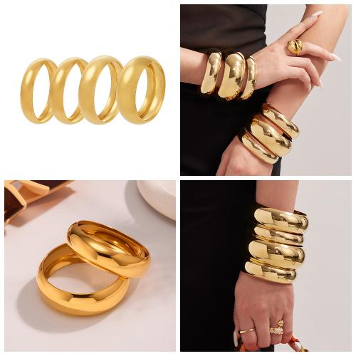 Bracelet en acier inoxydable, Acier inoxydable 304, Placage de couleur d'or, bijoux de mode, plus de couleurs à choisir, Vendu par PC