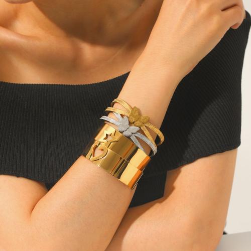 Bracelet en acier inoxydable, Acier inoxydable 304, Placage de couleur d'or, bijoux de mode, plus de couleurs à choisir, Vendu par PC