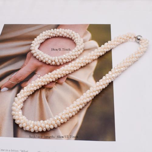 Crystal Jewelry Sets, hair jewelry elastic & necklace, with Iron, plated, fashion jewelry 