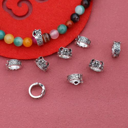 Perles intercalaires en alliage de zinc, Placage de couleur argentée, DIY Vendu par sac