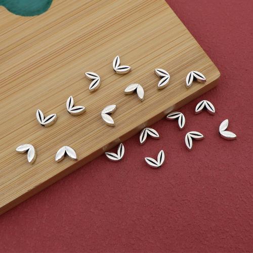 Perles intercalaires en alliage de zinc, blé, Placage de couleur argentée, DIY Vendu par sac