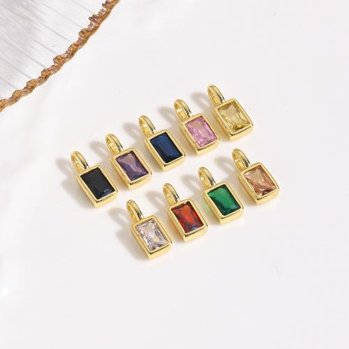 Pendentifs en laiton zircon cubique (CZ), Placage, DIY & pavé de micro zircon, plus de couleurs à choisir, Vendu par PC