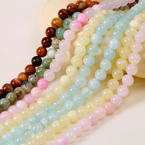 Perles de pierre gemme unique, Jade brun pâle, Rond, poli, DIY, plus de couleurs à choisir, 9mm Environ 15 pouce, Vendu par brin