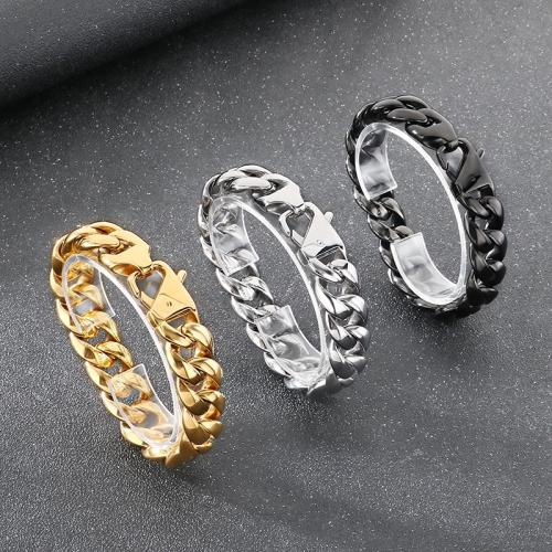 Acier inoxydable 304 bracelet, Placage, bijoux de mode & pour homme, plus de couleurs à choisir Vendu par PC
