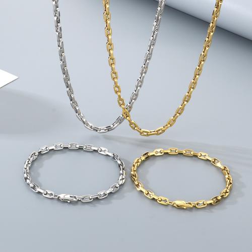 Acier inoxydable 304 Collier et bracelet, Placage, bijoux de mode & normes différentes pour le choix & pour homme, plus de couleurs à choisir, Vendu par PC
