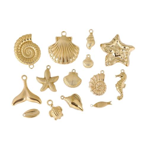 Colgantes de acero inoxidable de animales, acero inoxidable 304, chapado en color dorado, Bricolaje & diferentes estilos para la opción, Vendido por UD